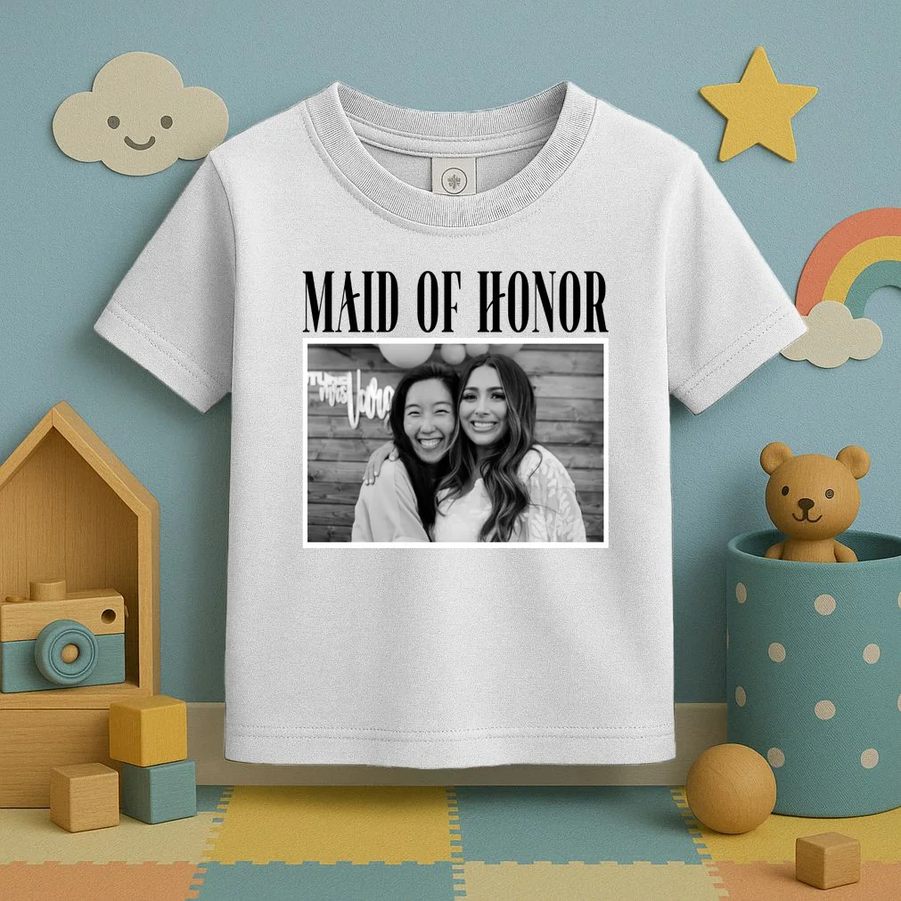 Personalized Maid Of Honor Bridesmaids Gifts Custom Text Toddler T-Shirt - Front 2