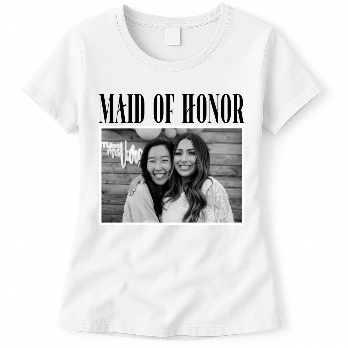 Personalized Maid Of Honor Bridesmaids Gifts Custom Text Women's T-Shirt - Front