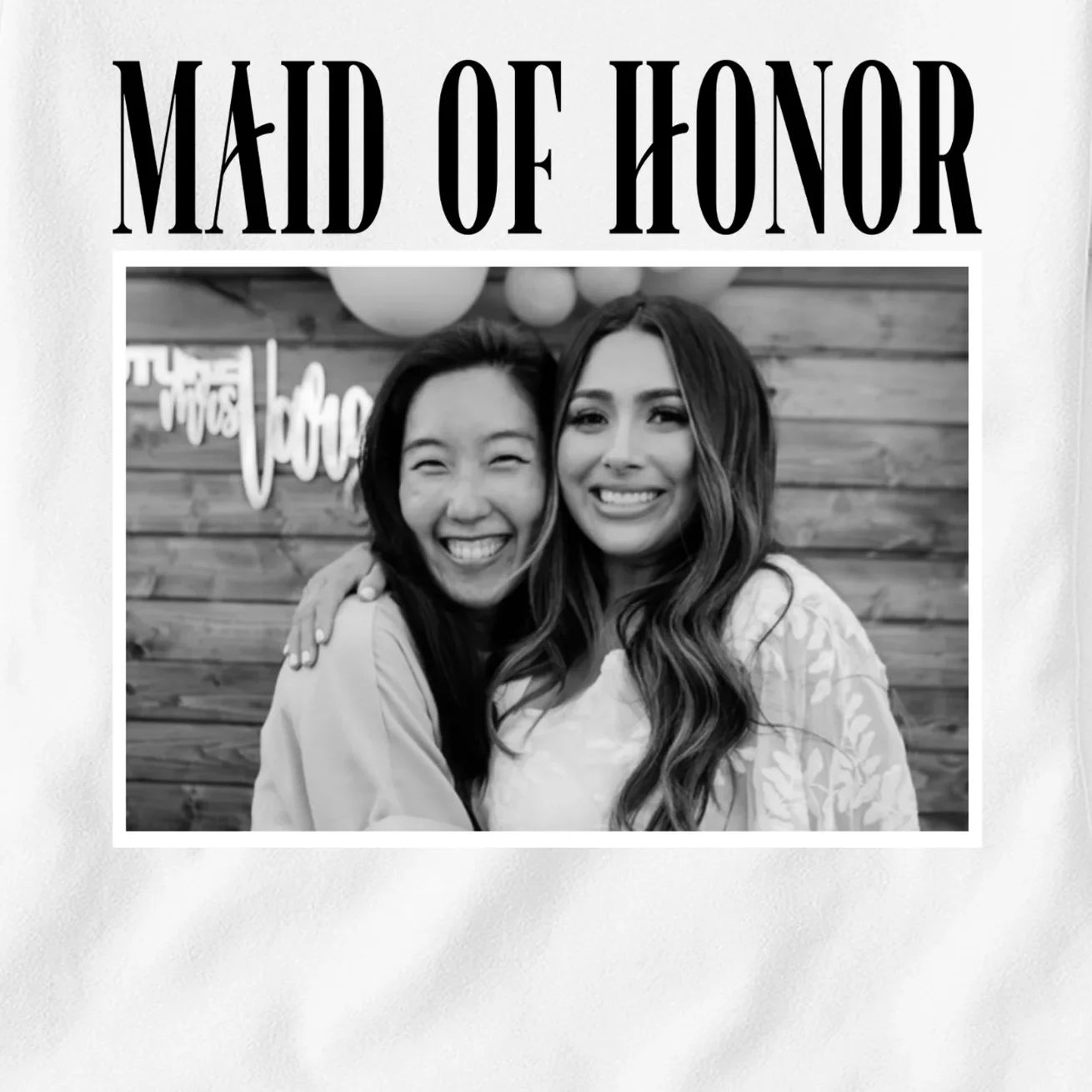 Personalized Maid Of Honor Bridesmaids Gifts Custom Text Women's T-Shirt - Front - Close-up