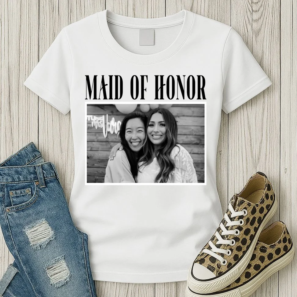 Personalized Maid Of Honor Bridesmaids Gifts Custom Text Women's T-Shirt - Front 2