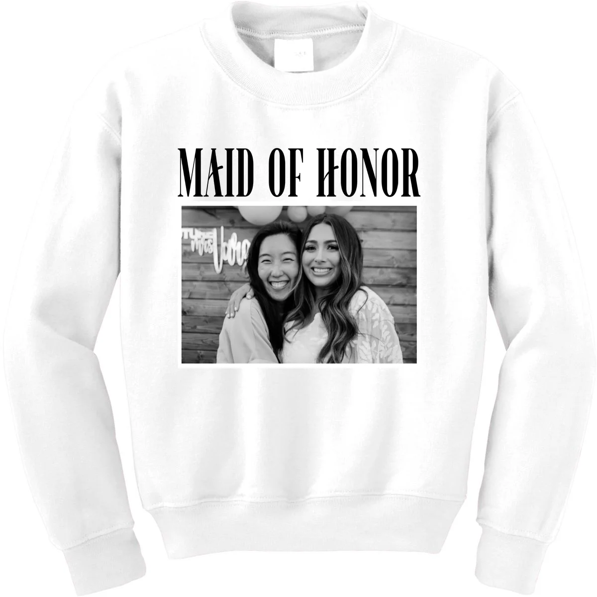 Personalized Maid Of Honor Bridesmaids Gifts Custom Text Kids Sweatshirt - Front