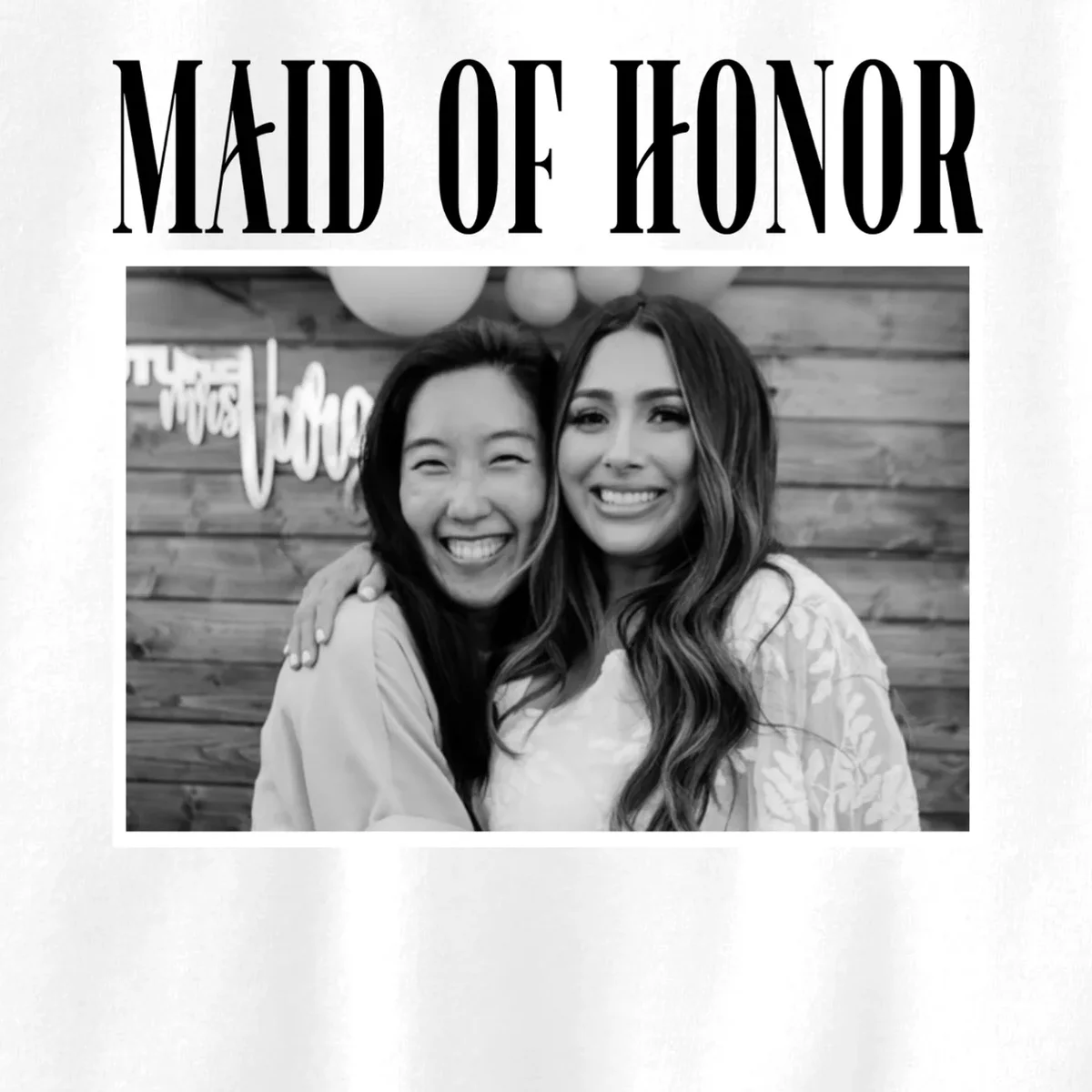Personalized Maid Of Honor Bridesmaids Gifts Custom Text Kids Sweatshirt - Front - Close-up