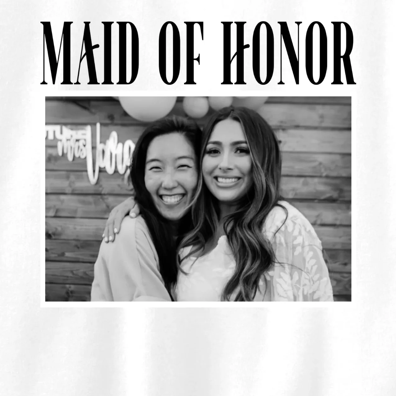 Personalized Maid Of Honor Bridesmaids Gifts Custom Text Kids Sweatshirt - Front - Close-up