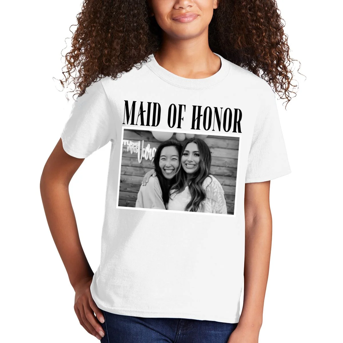 Personalized Maid Of Honor Bridesmaids Gifts Custom Text Kids T-Shirt - Front 1