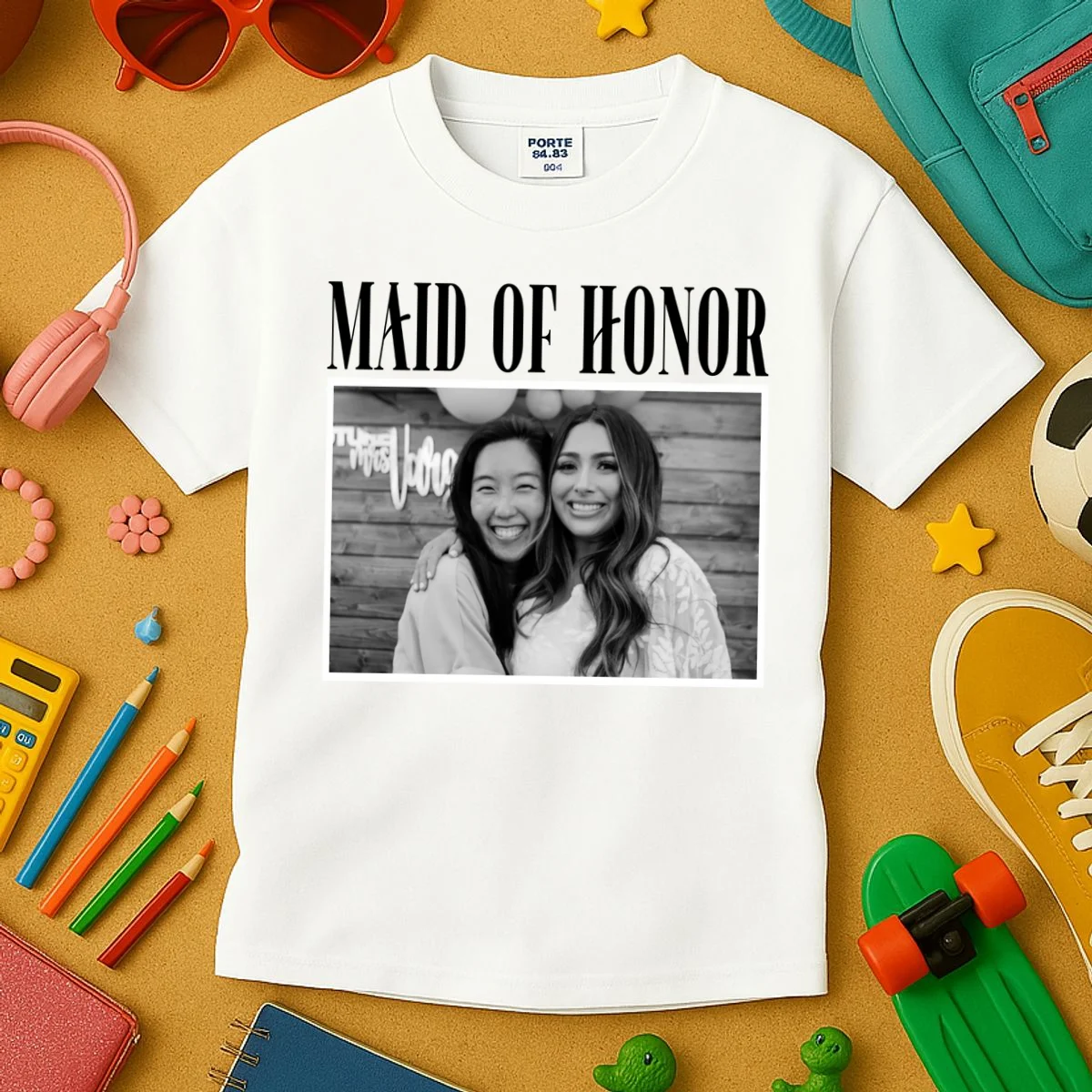 Personalized Maid Of Honor Bridesmaids Gifts Custom Text Kids T-Shirt - Front 2