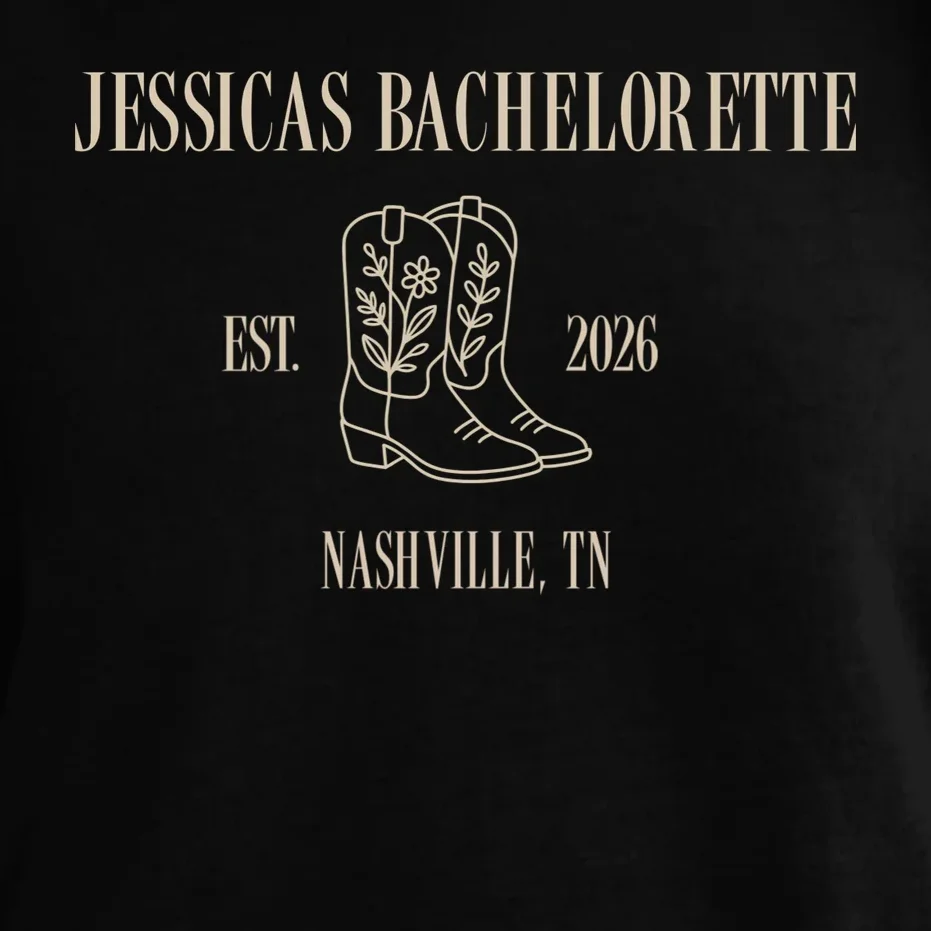 Personalized Name Bachelorette Trip Cowgirl Comfort Colors Unisex T-Shirt - Front - Close-up
