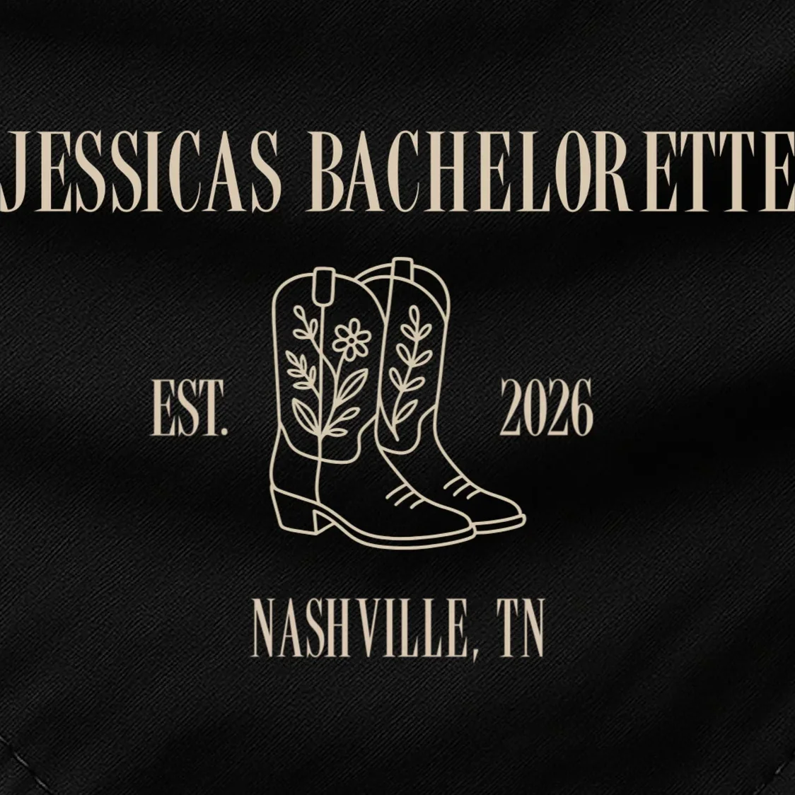 Personalized Name Bachelorette Trip Cowgirl Dog Bandana - Front - Close-up