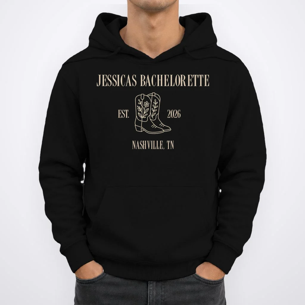 Personalized Name Bachelorette Trip Cowgirl Hoodie - Front 1