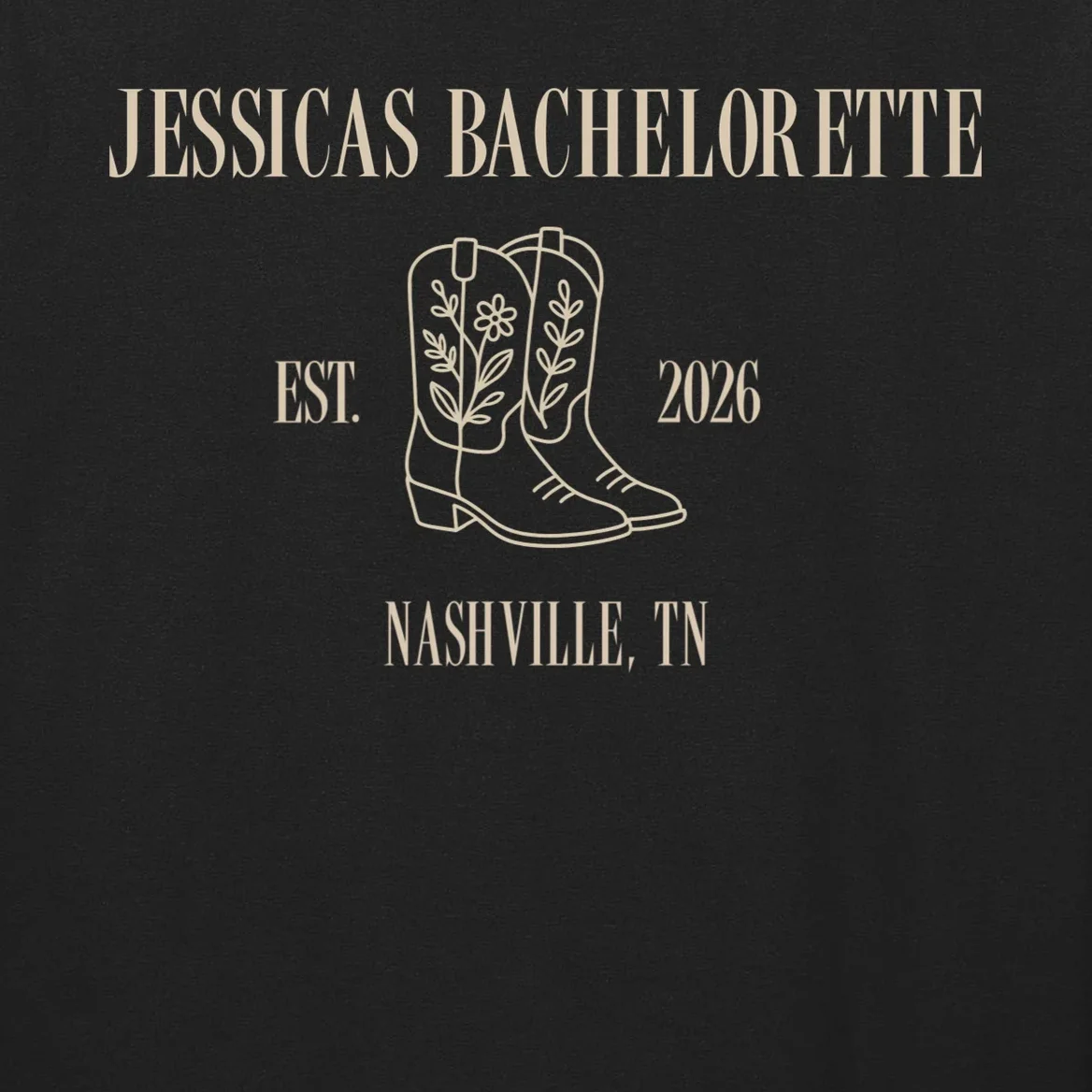 Personalized Name Bachelorette Trip Cowgirl Men's Long Sleeve Shirt - Front - Close-up