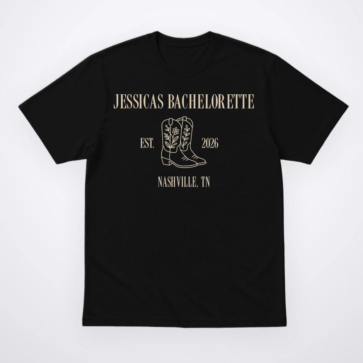 Personalized Name Bachelorette Trip Cowgirl Men's T-Shirt - Front