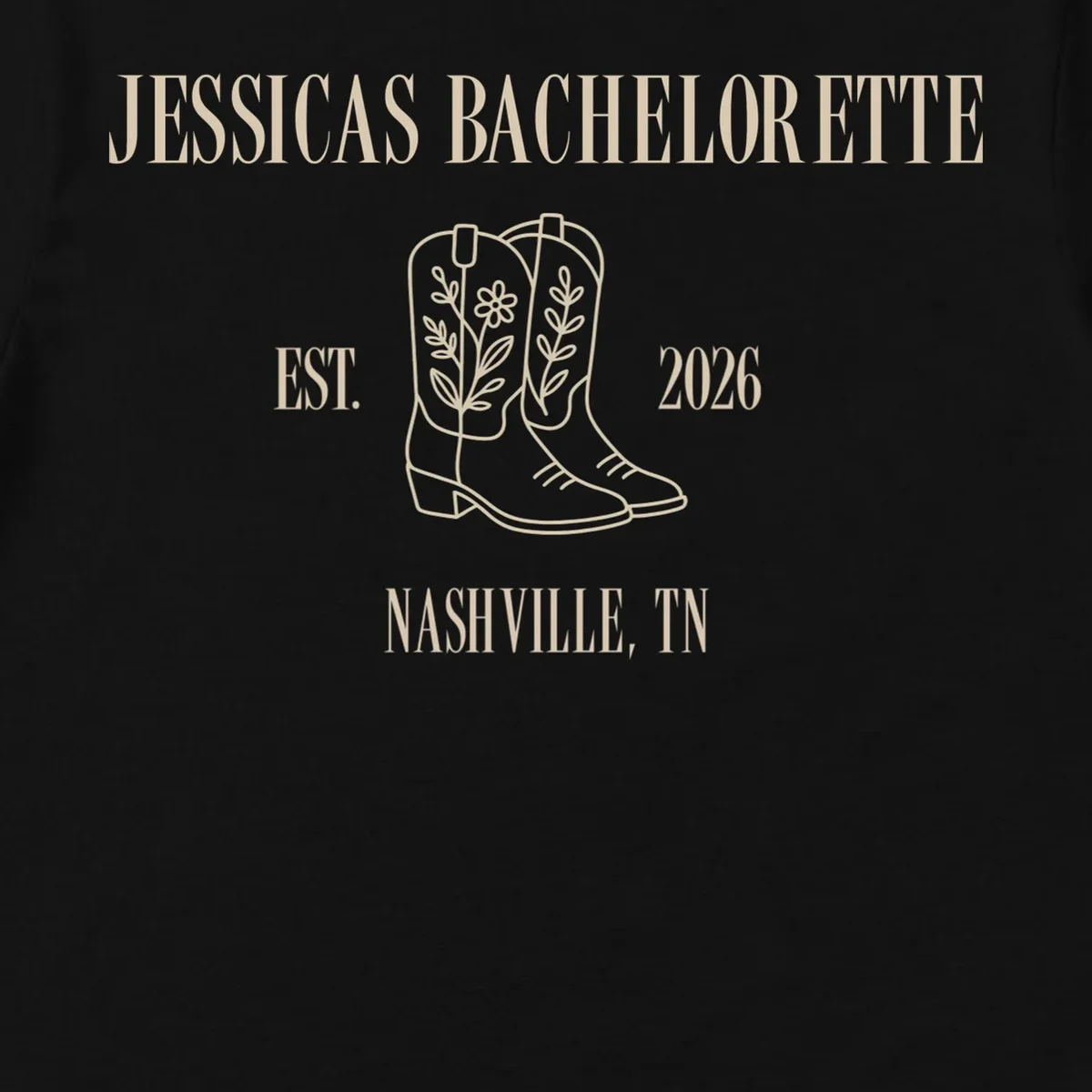 Personalized Name Bachelorette Trip Cowgirl Men's T-Shirt - Front - Close-up