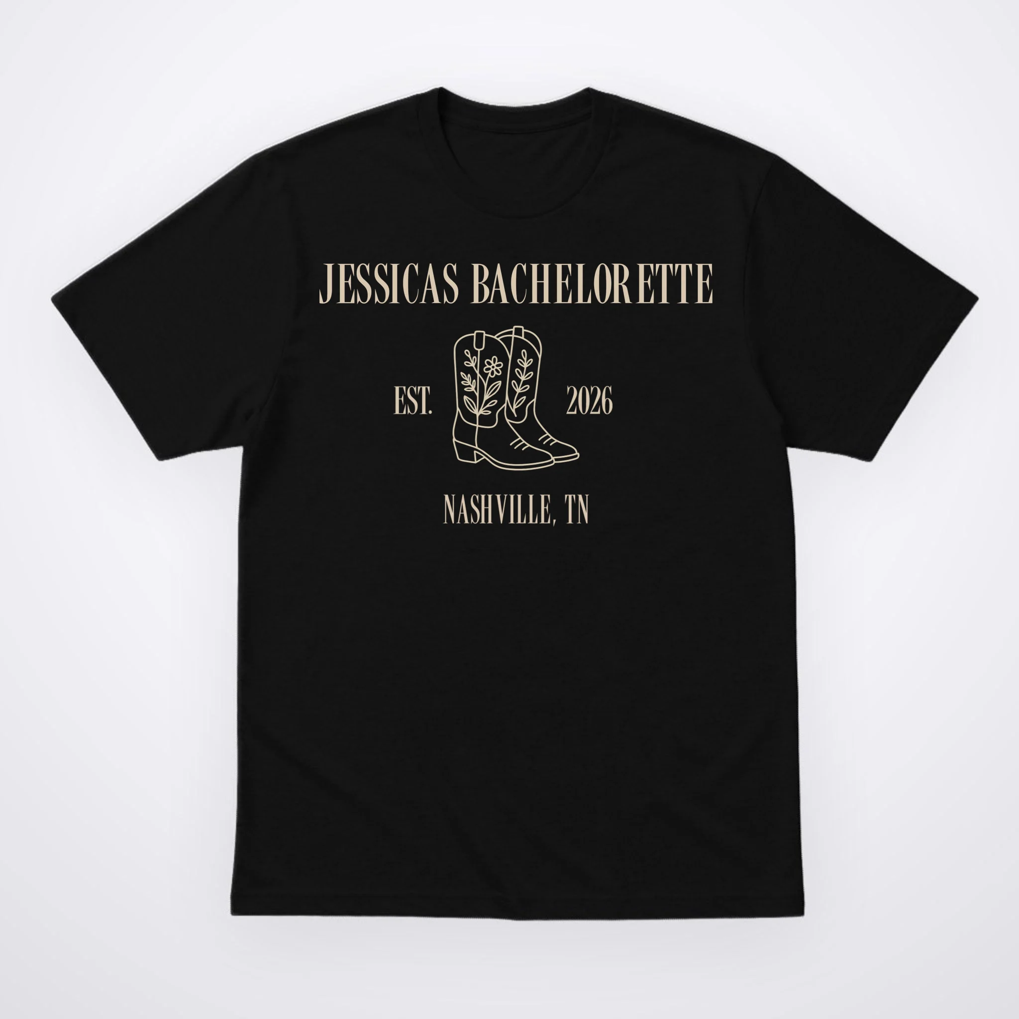 Personalized Name Bachelorette Trip Cowgirl Men's T-Shirt - Front