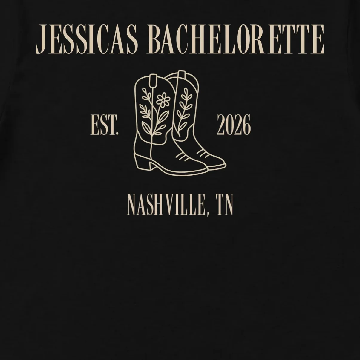 Personalized Name Bachelorette Trip Cowgirl Men's T-Shirt - Front - Close-up