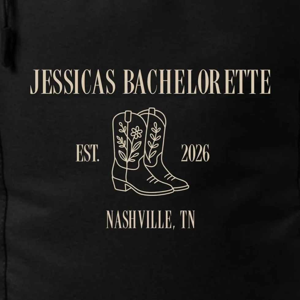 Personalized Name Bachelorette Trip Cowgirl Backpack - Front - Close-up