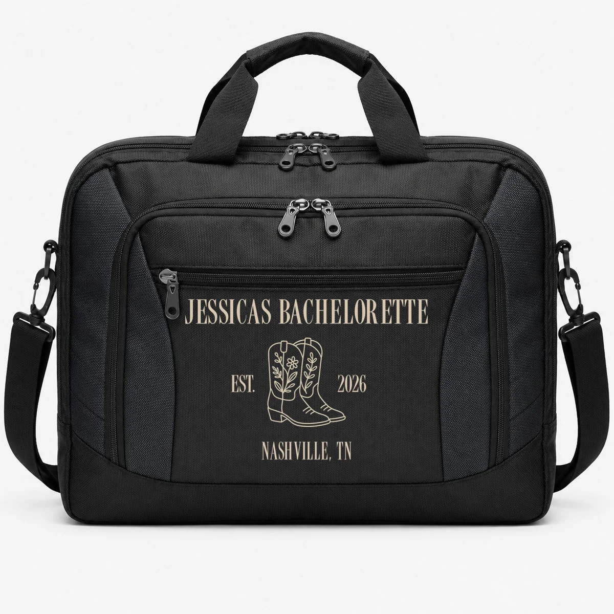 Personalized Name Bachelorette Trip Cowgirl Briefcase - Front