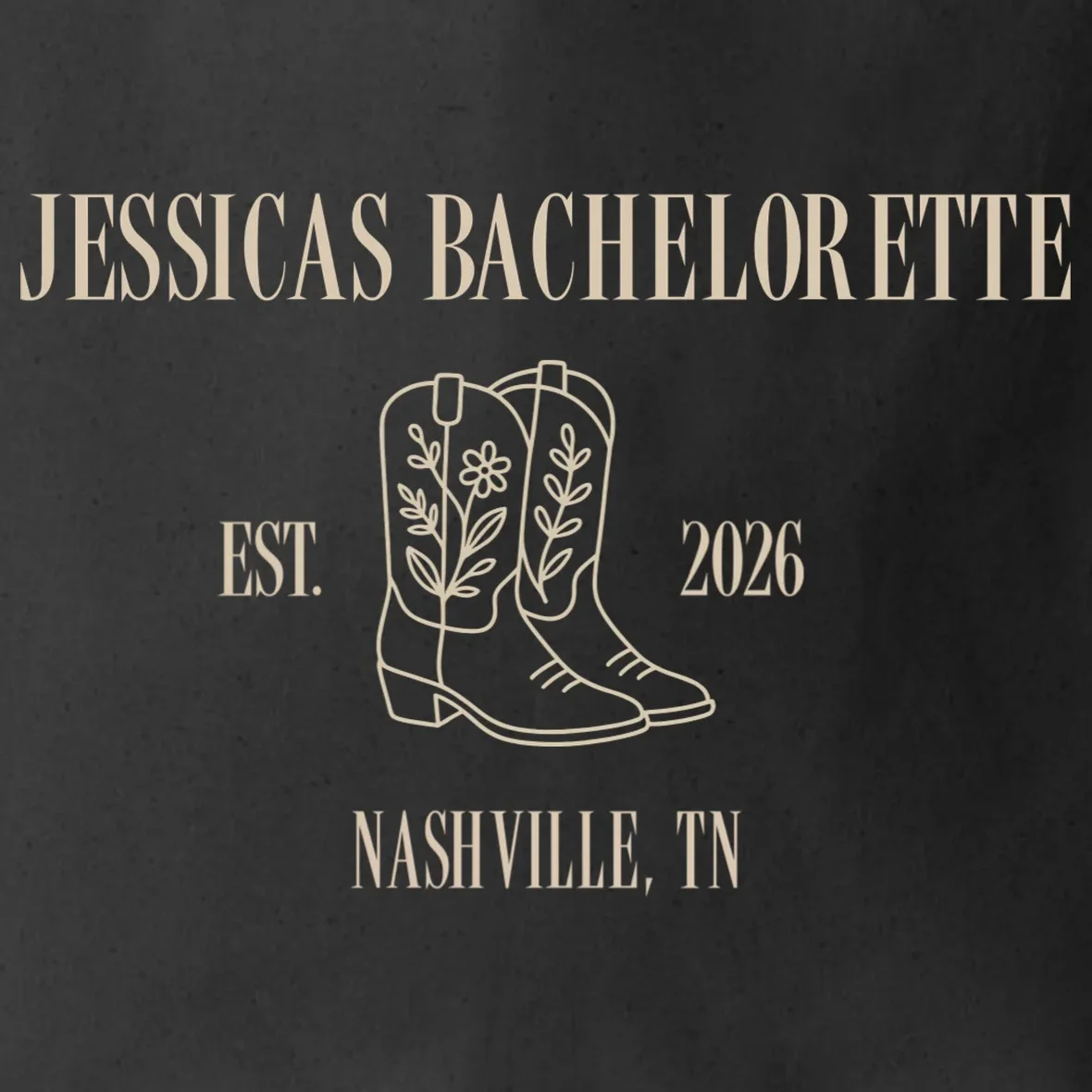 Personalized Name Bachelorette Trip Cowgirl Tote Bag - Front - Close-up