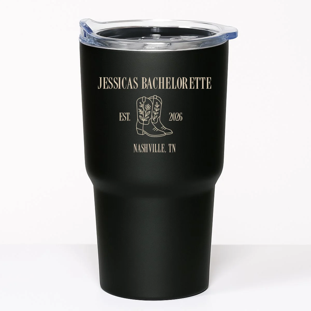 Personalized Name Bachelorette Trip Cowgirl 20oz Tumbler - Front