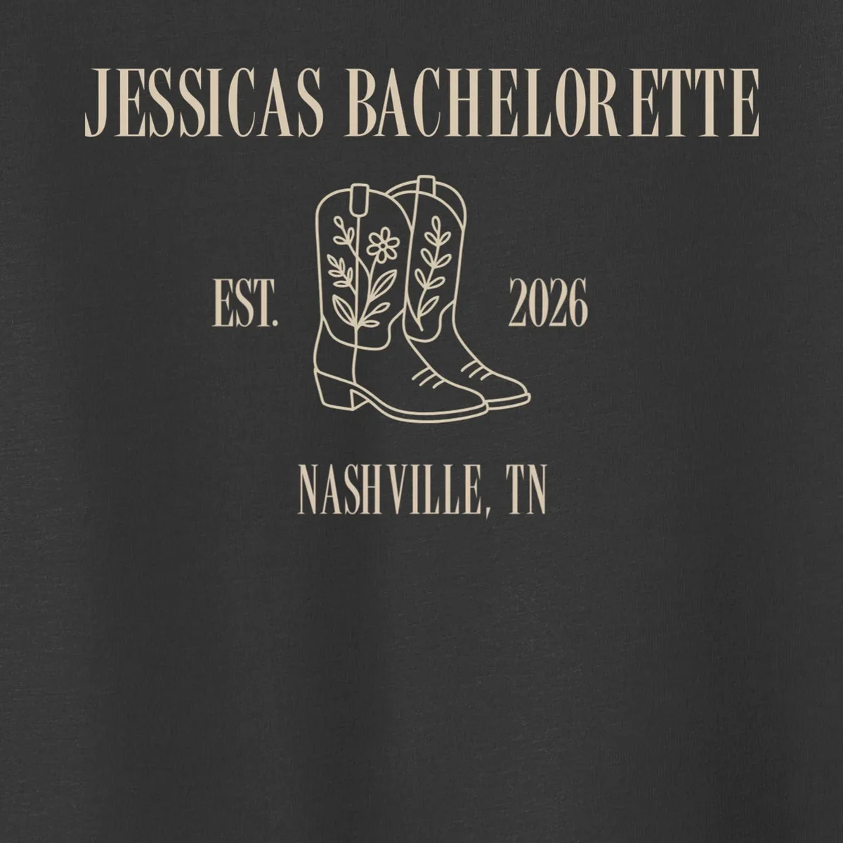 Personalized Name Bachelorette Trip Cowgirl Toddler T-Shirt - Front - Close-up
