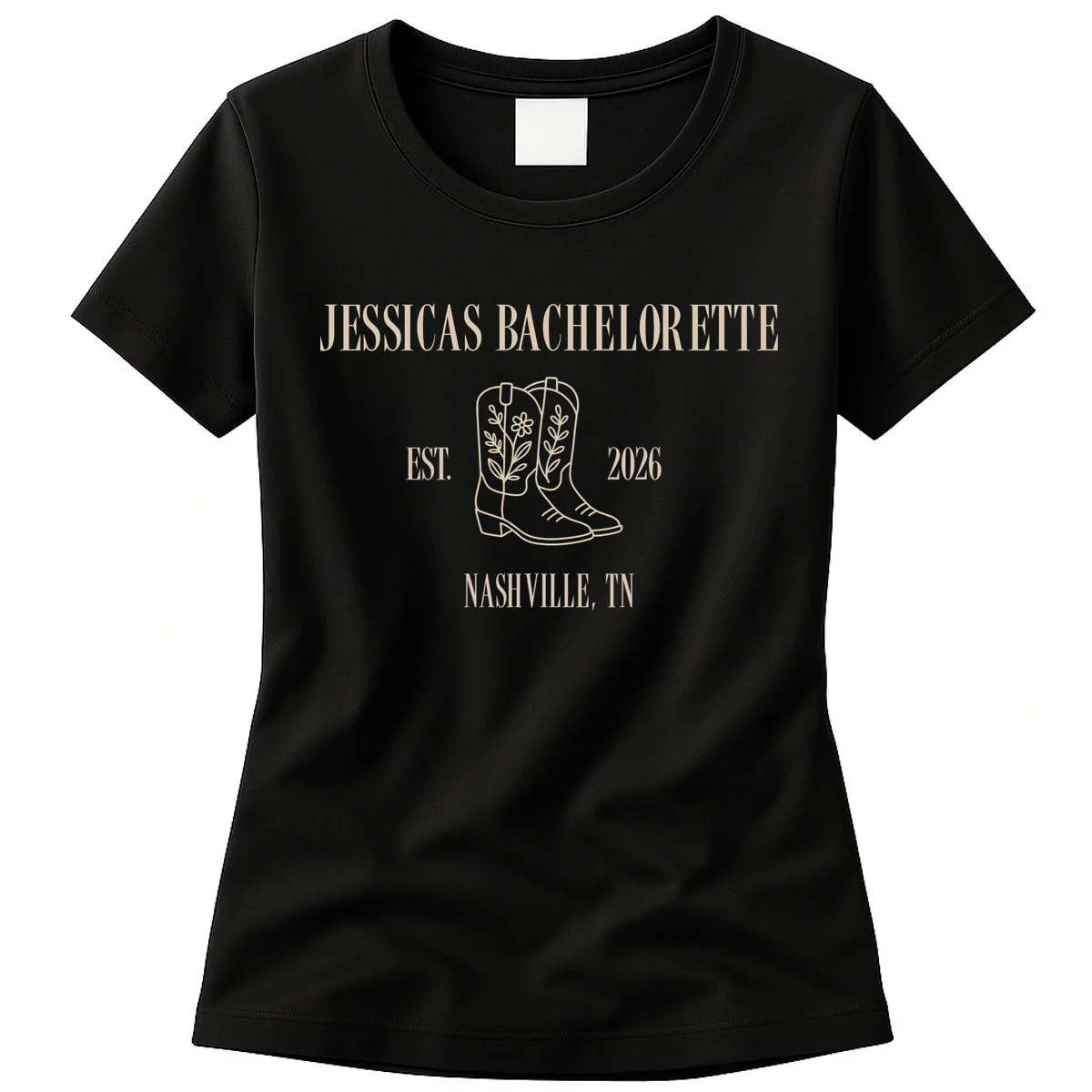 Personalized Name Bachelorette Trip Cowgirl Women's T-Shirt - Front