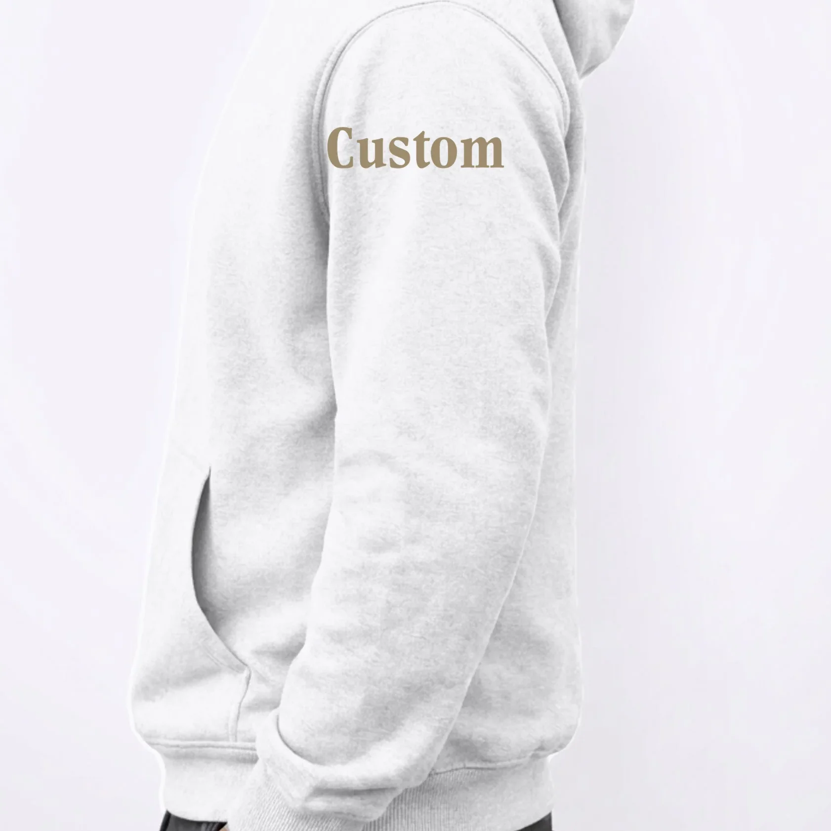 Personalized Name & Est. Year - Custom Text Gift Men's Hoodie - Left Sleeve - Close-up