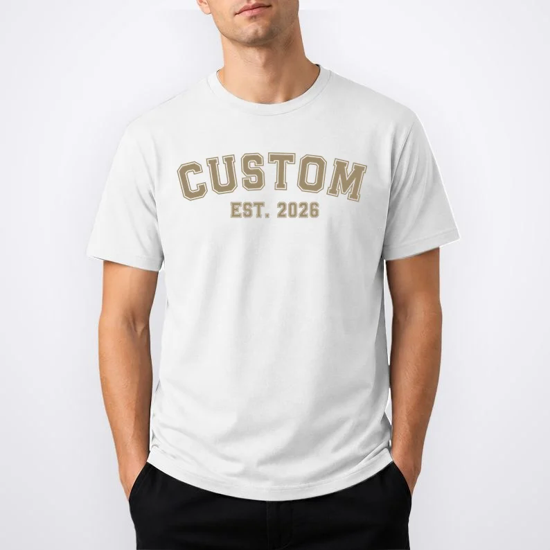 Personalized Name & Est. Year - Custom Text Gift Men's T-Shirt - Front 1