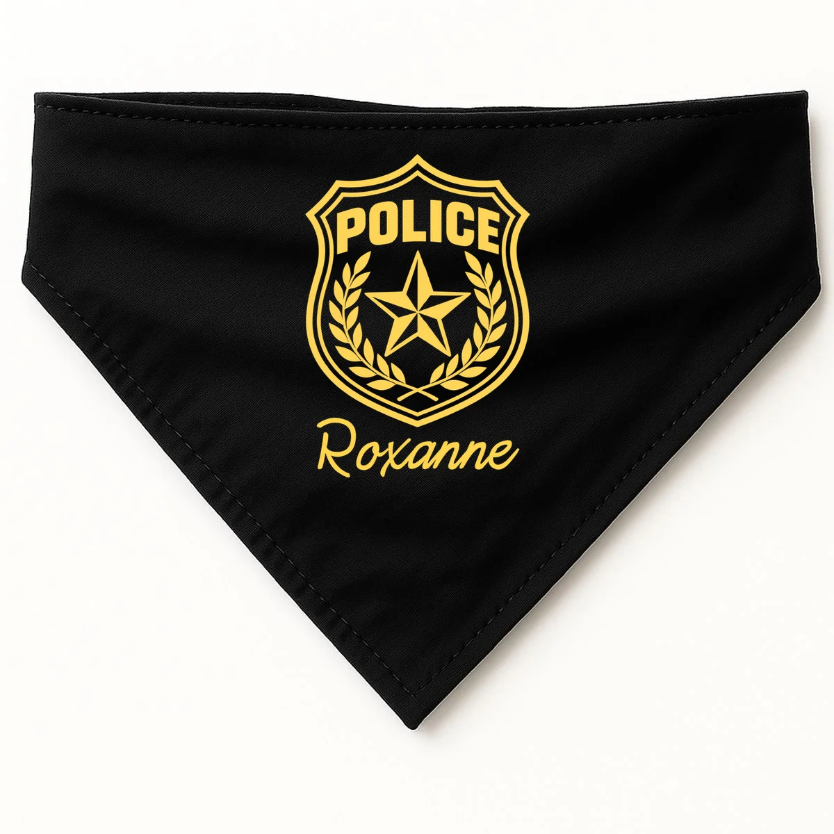 Custom Name Police Halloween Costume Doggie Bandana - Front