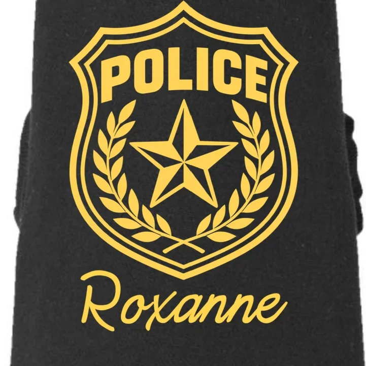 Custom Name Police Halloween Costume Dog Hoodie - Front - Close-up