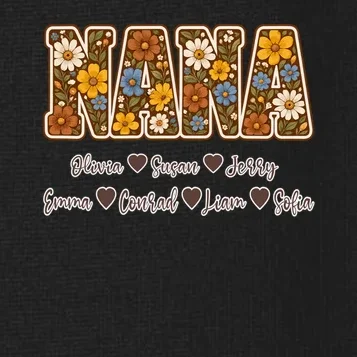 Personalized Nana Shirt – Custom Grandkids Names Floral Grandma Gift Women's Polo - Front - Close-up