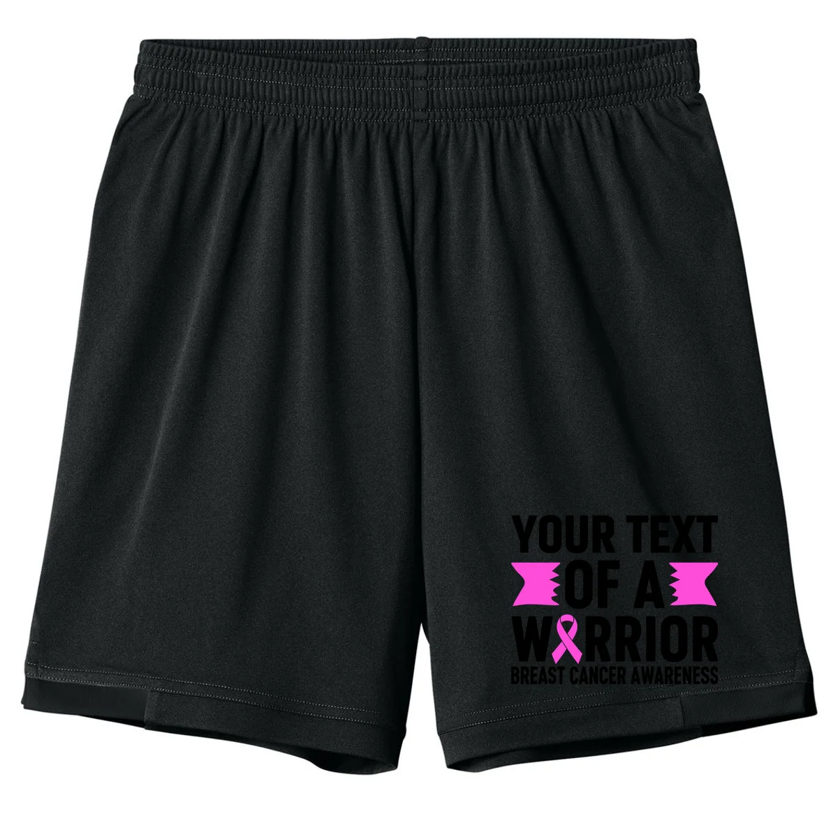 Personalized OF A WARRIOR Breast Cancer Awareness Custom Kids Shorts - Front