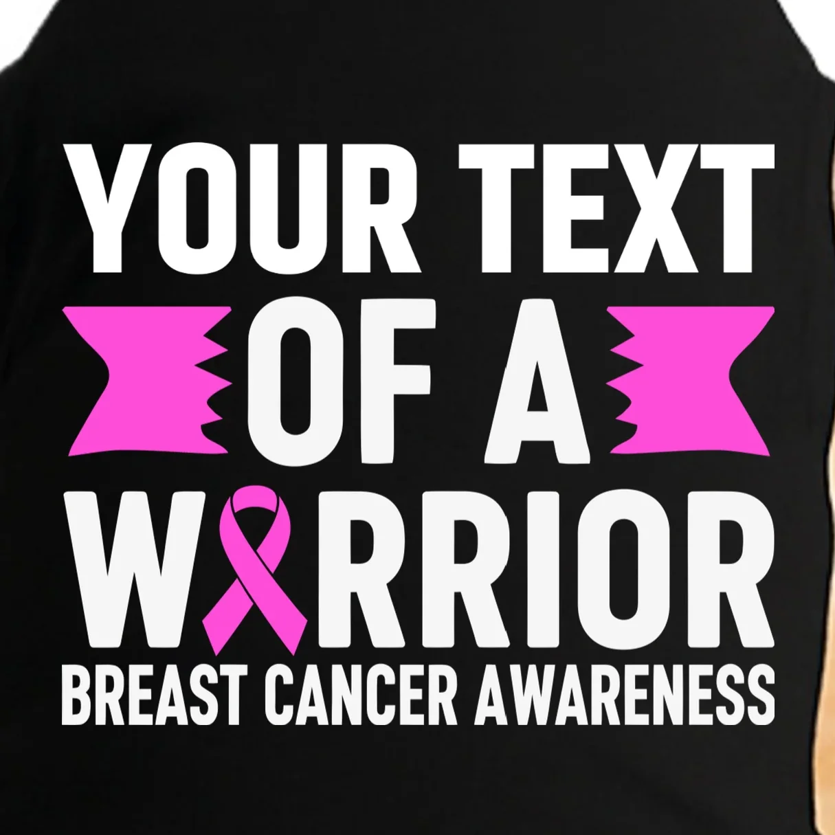 Personalized OF A WARRIOR Breast Cancer Awareness Custom Doggie Tank - Front - Close-up
