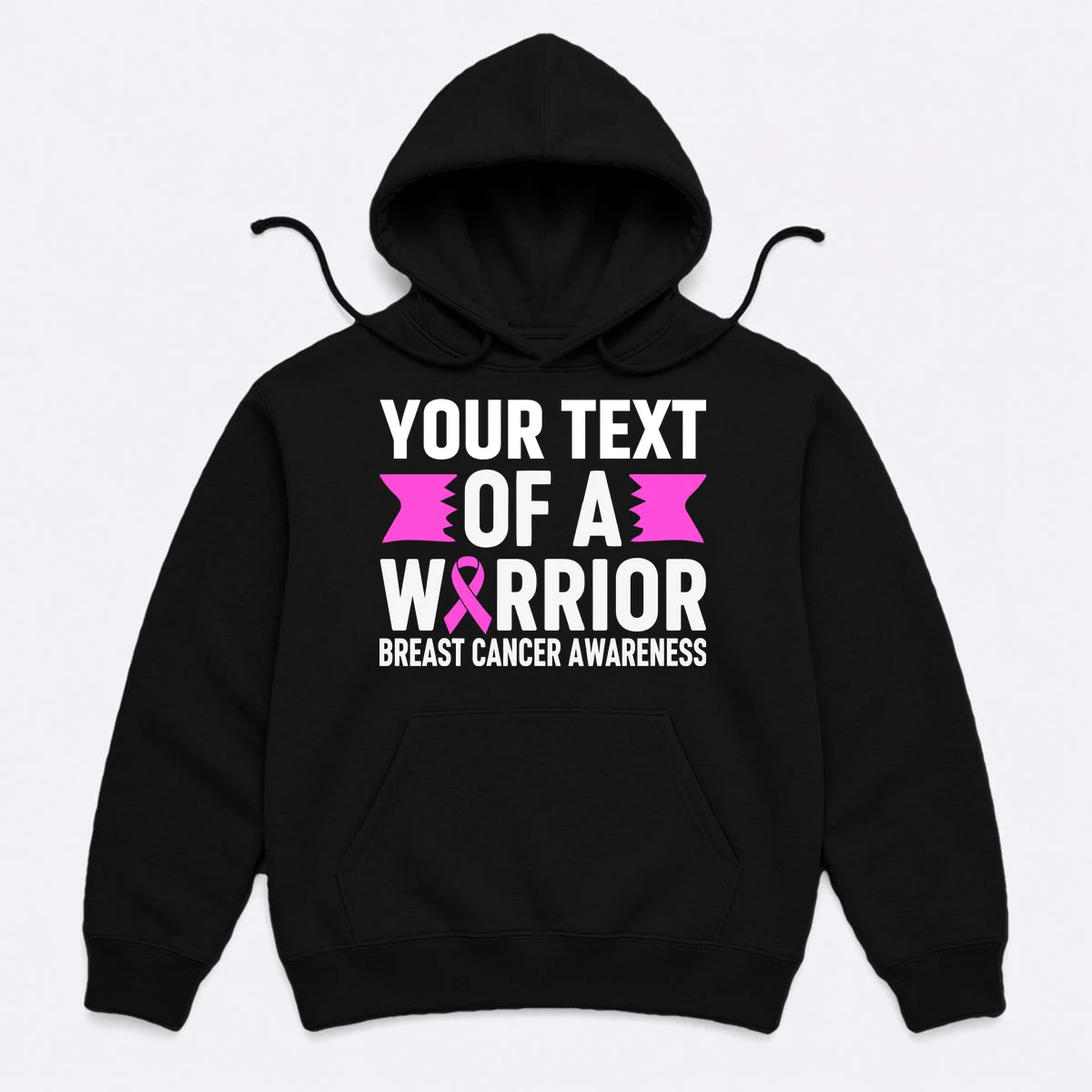 Personalized OF A WARRIOR Breast Cancer Awareness Custom Hoodie - Front
