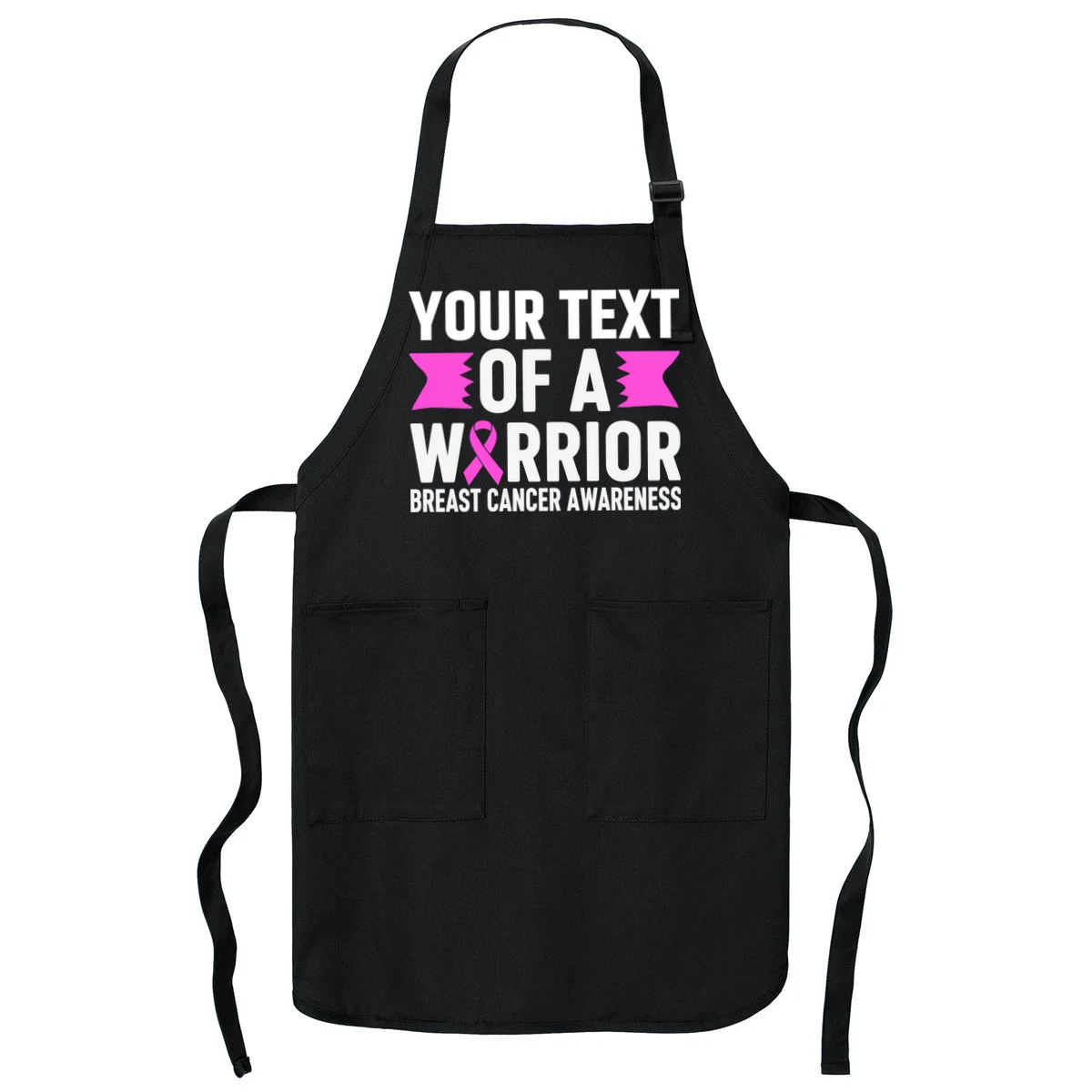 Personalized OF A WARRIOR Breast Cancer Awareness Custom Apron - Front
