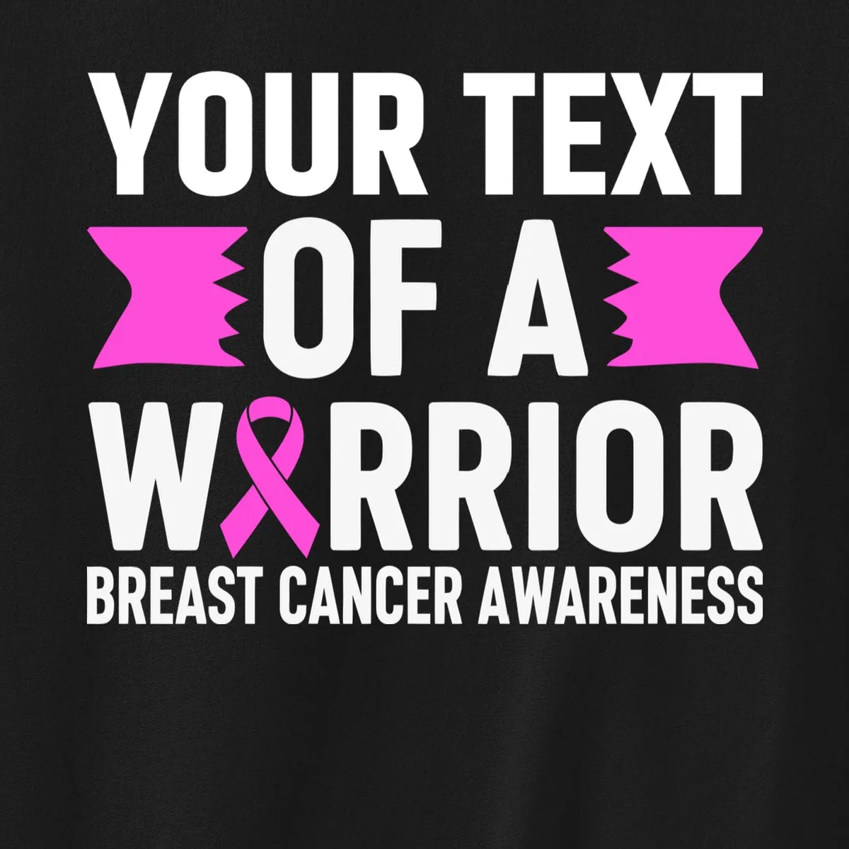 Personalized OF A WARRIOR Breast Cancer Awareness Custom Men's Sweatshirt - Front - Close-up