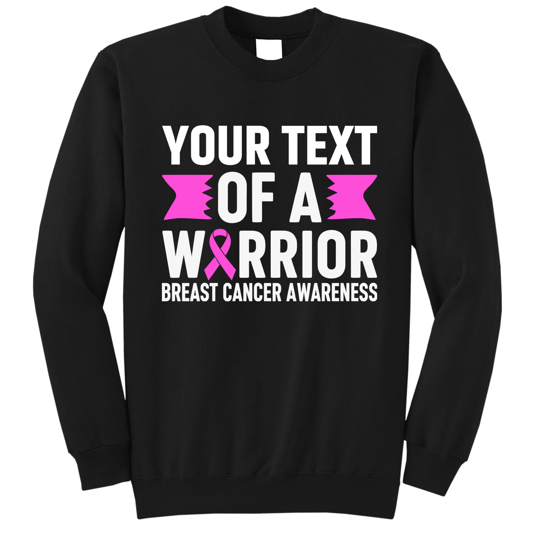 Personalized OF A WARRIOR Breast Cancer Awareness Custom Men's Sweatshirt - Front