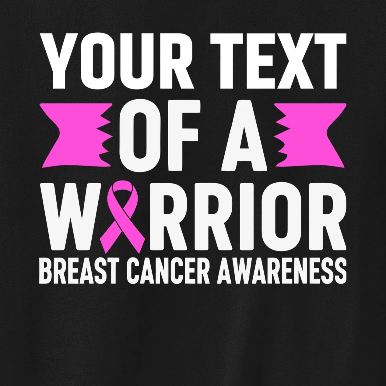 Personalized OF A WARRIOR Breast Cancer Awareness Custom Men's Sweatshirt - Front - Close-up