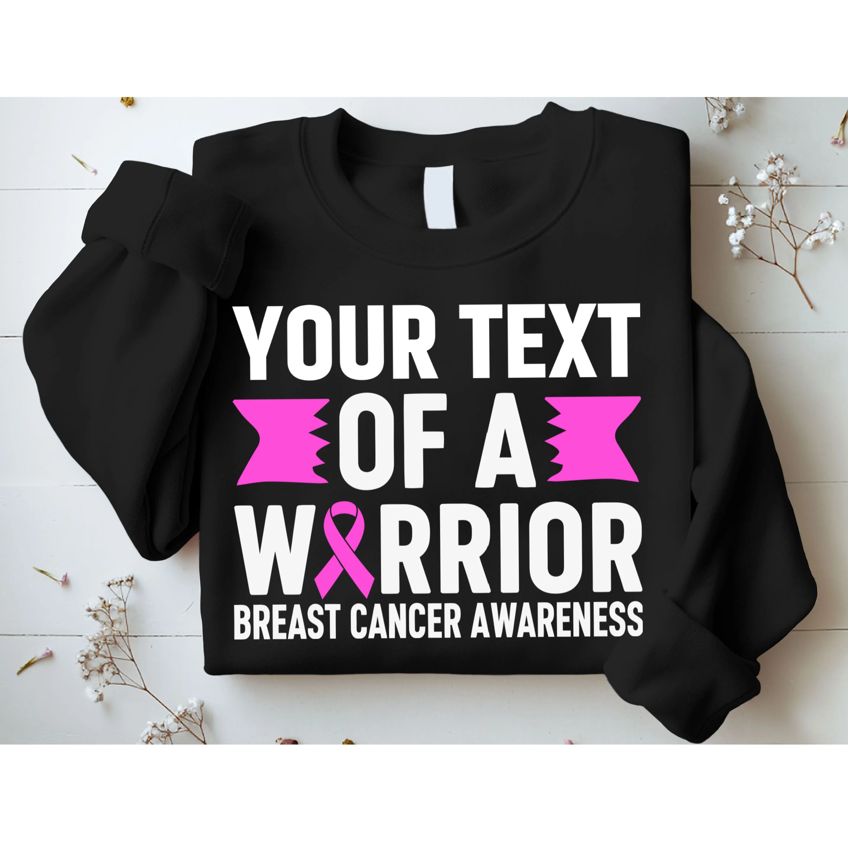 Personalized OF A WARRIOR Breast Cancer Awareness Custom Sweatshirt - Front 1