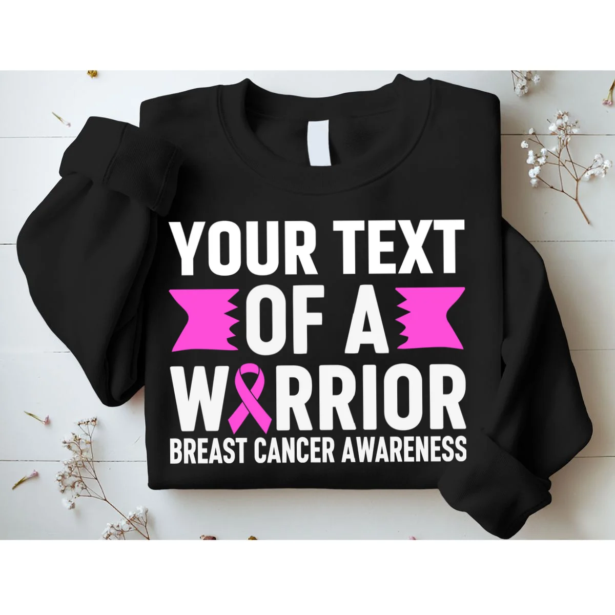 Personalized OF A WARRIOR Breast Cancer Awareness Custom Sweatshirt - Front 1
