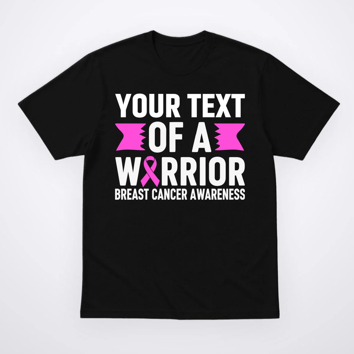 Personalized OF A WARRIOR Breast Cancer Awareness Custom T-Shirt - Front