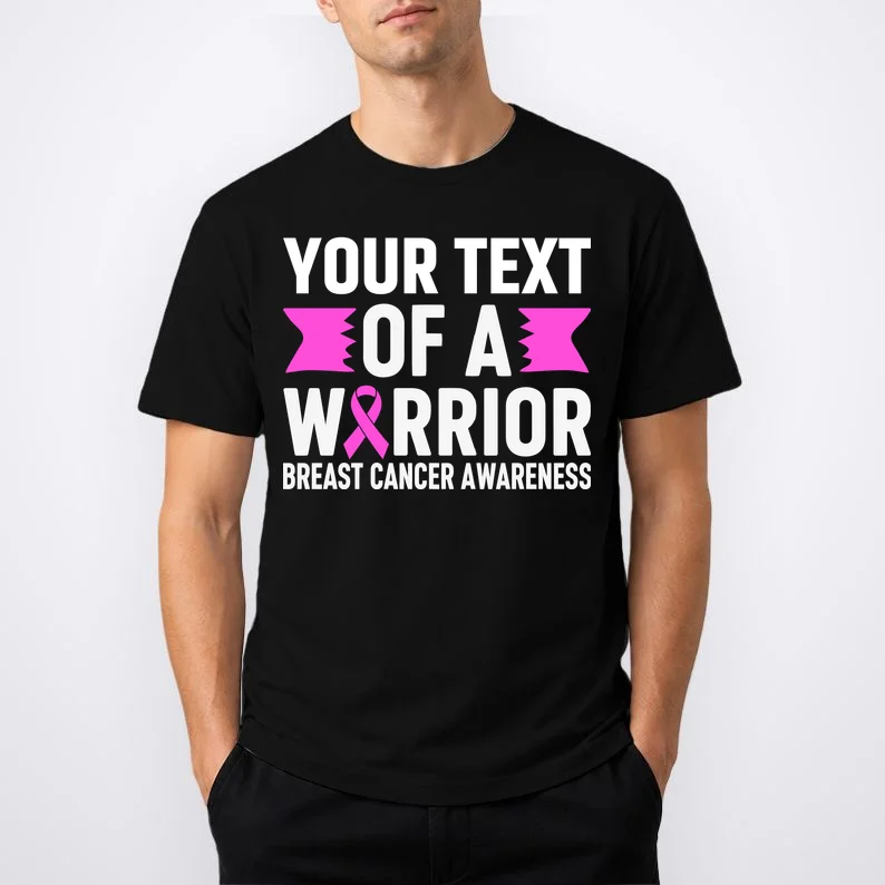 Personalized OF A WARRIOR Breast Cancer Awareness Custom T-Shirt - Front 1
