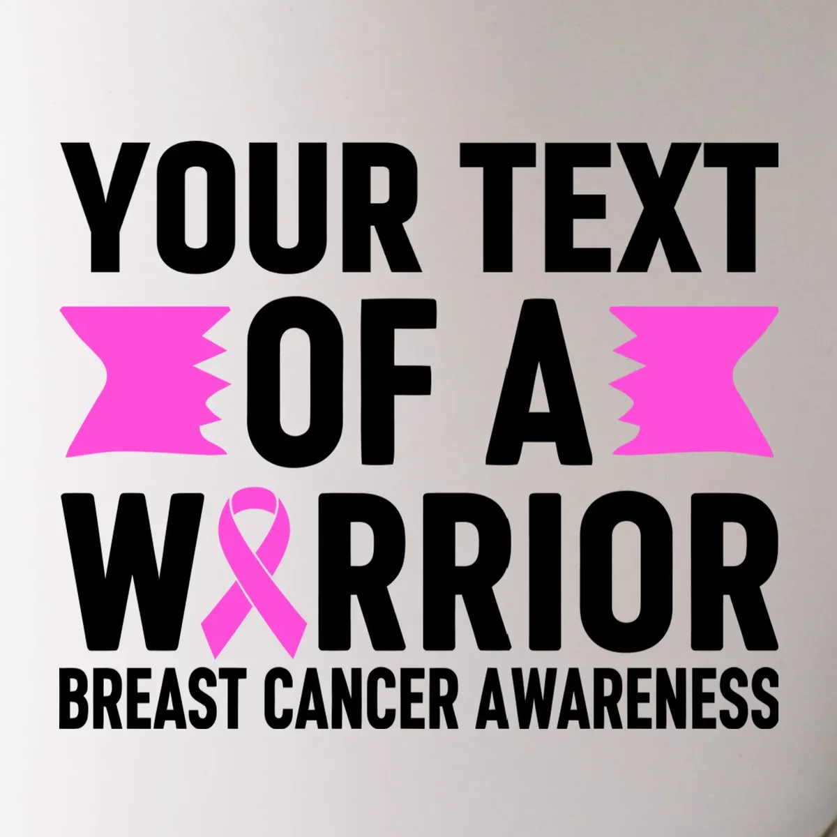 Personalized OF A WARRIOR Breast Cancer Awareness Custom Mug - Front - Close-up