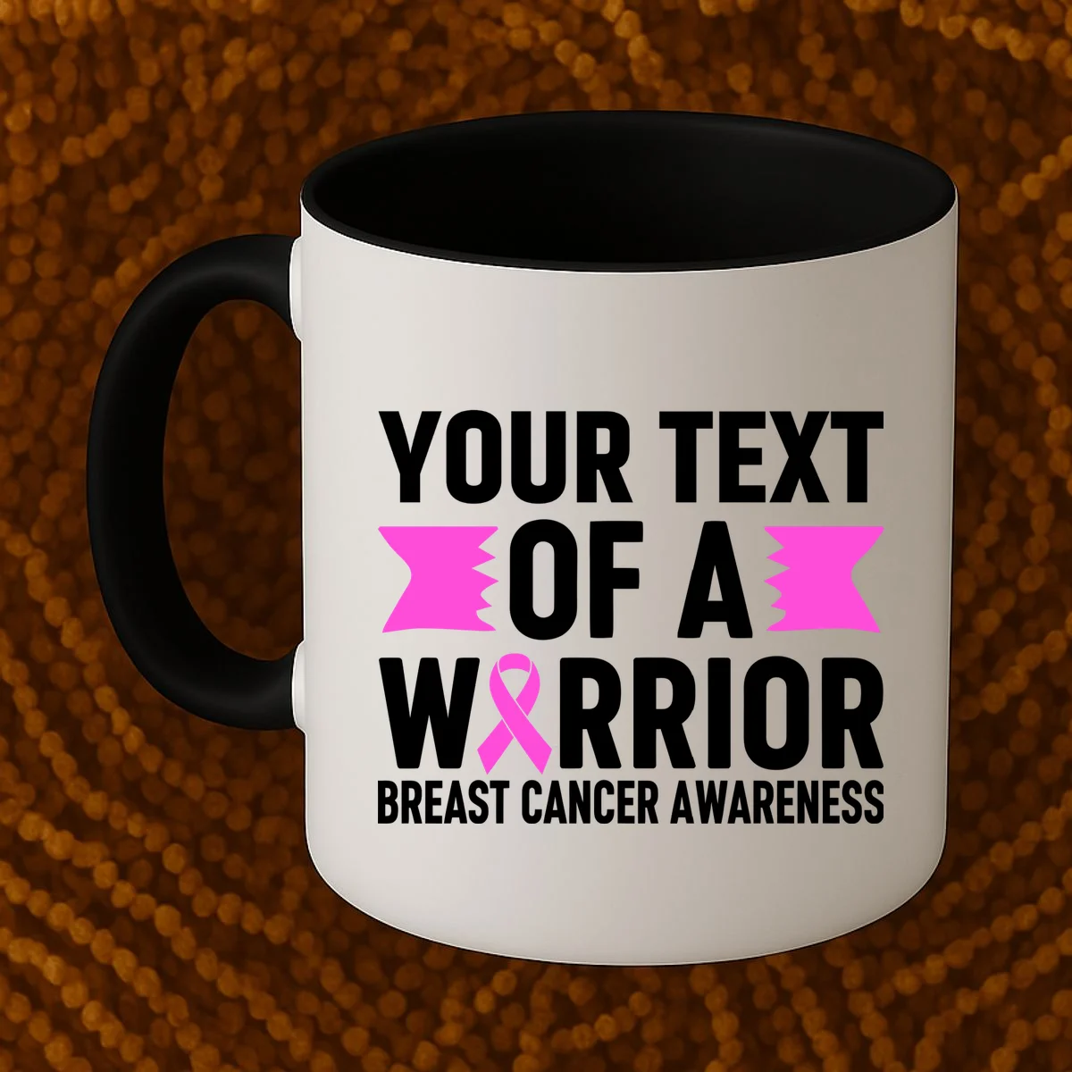 Personalized OF A WARRIOR Breast Cancer Awareness Custom Mug - Front 1