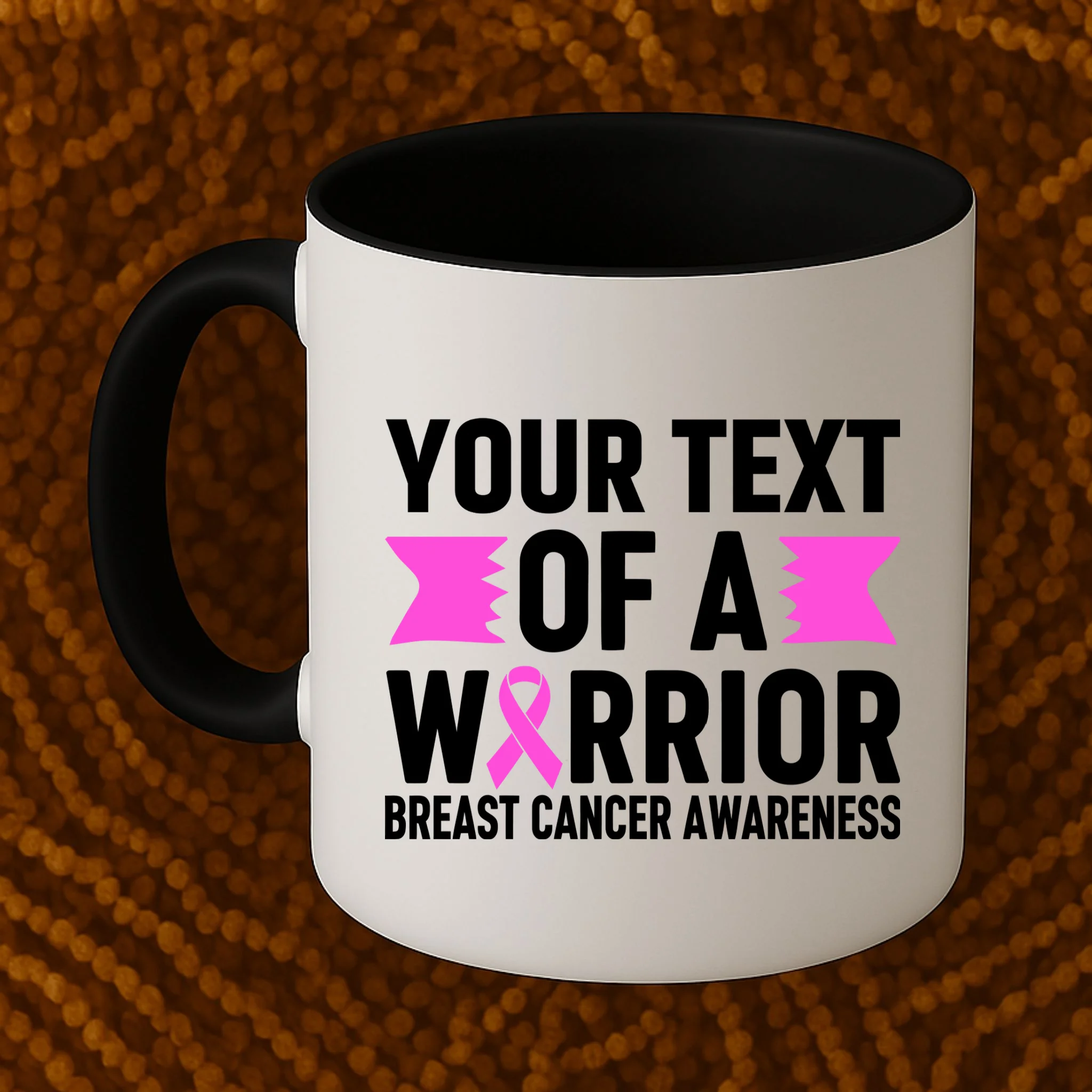 Personalized OF A WARRIOR Breast Cancer Awareness Custom Mug - Front 1