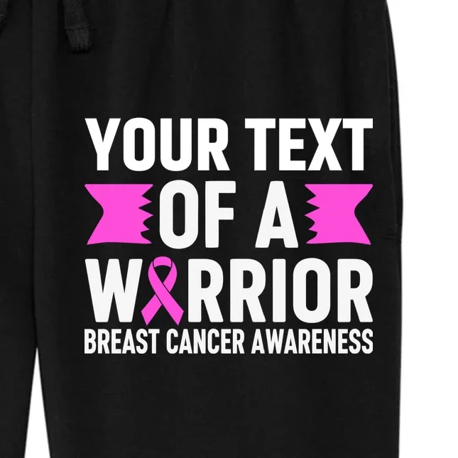 Personalized OF A WARRIOR Breast Cancer Awareness Custom Women's Fleece Sweatpants - Front - Close-up