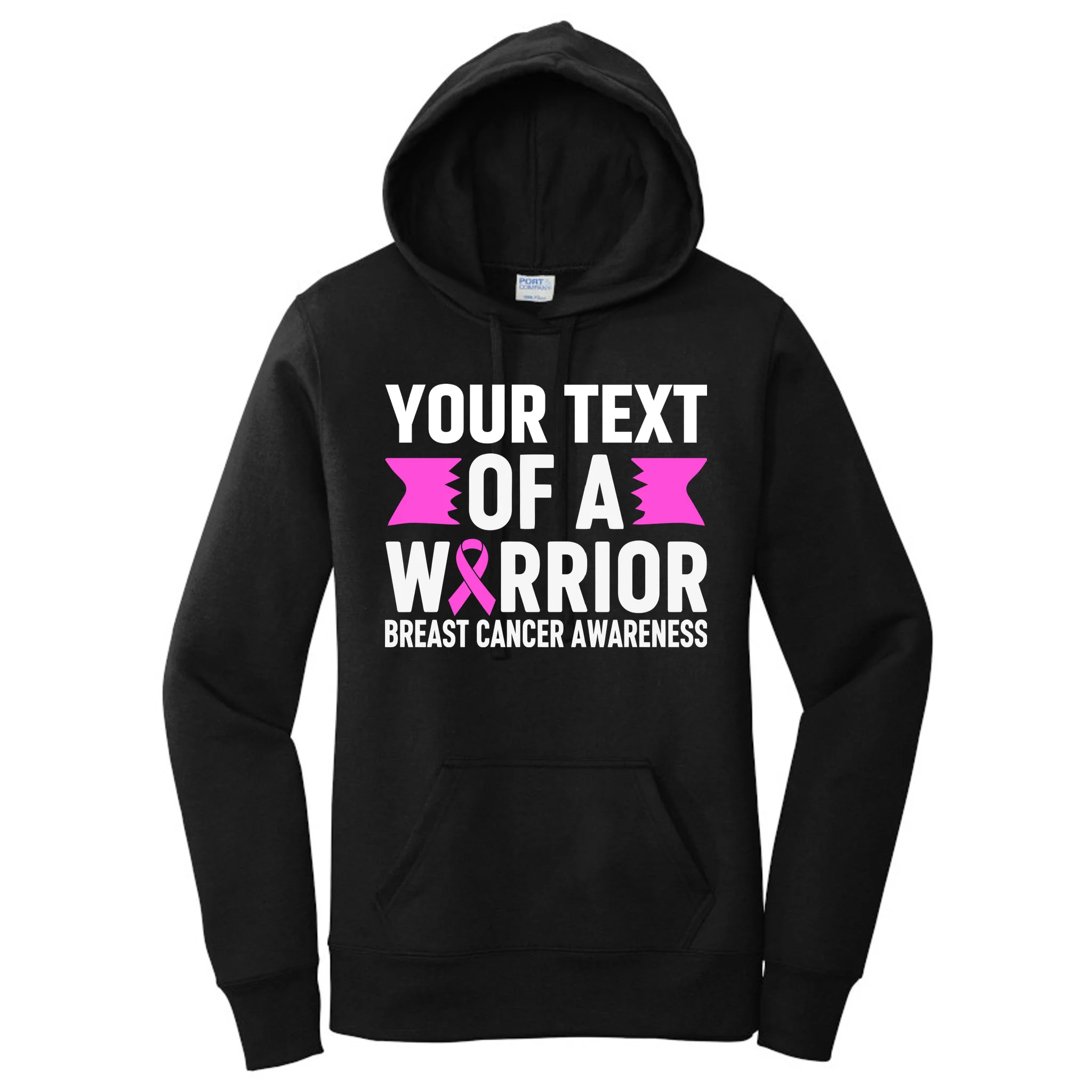 Personalized OF A WARRIOR Breast Cancer Awareness Custom Women's Pullover Hoodie - Front