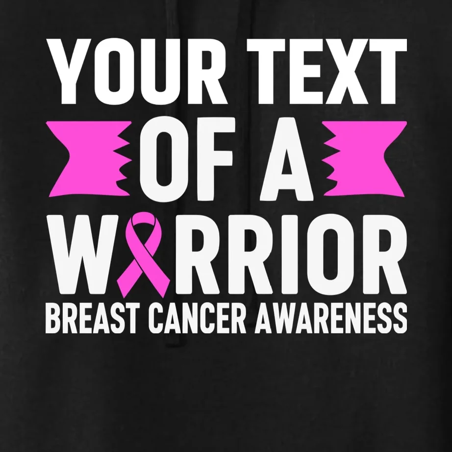 Personalized OF A WARRIOR Breast Cancer Awareness Custom Women's Pullover Hoodie - Front - Close-up