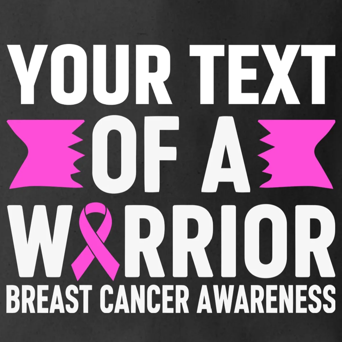 Personalized OF A WARRIOR Breast Cancer Awareness Custom Tote Bag - Front - Close-up