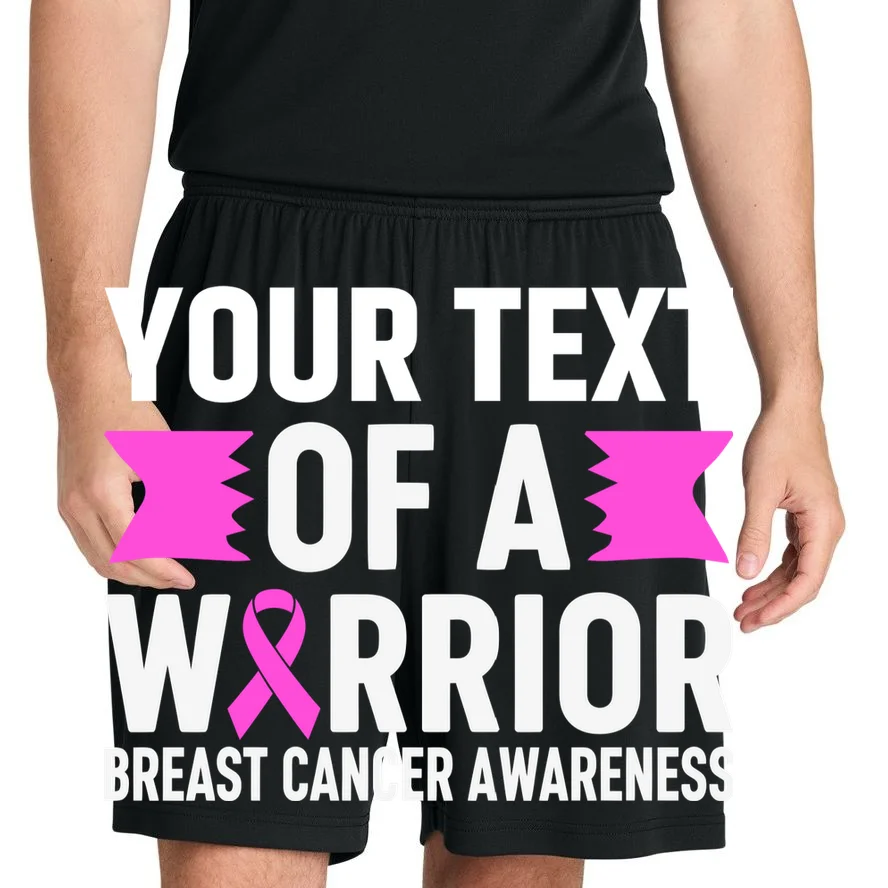 Personalized OF A WARRIOR Breast Cancer Awareness Custom Men's Shorts - Front 1