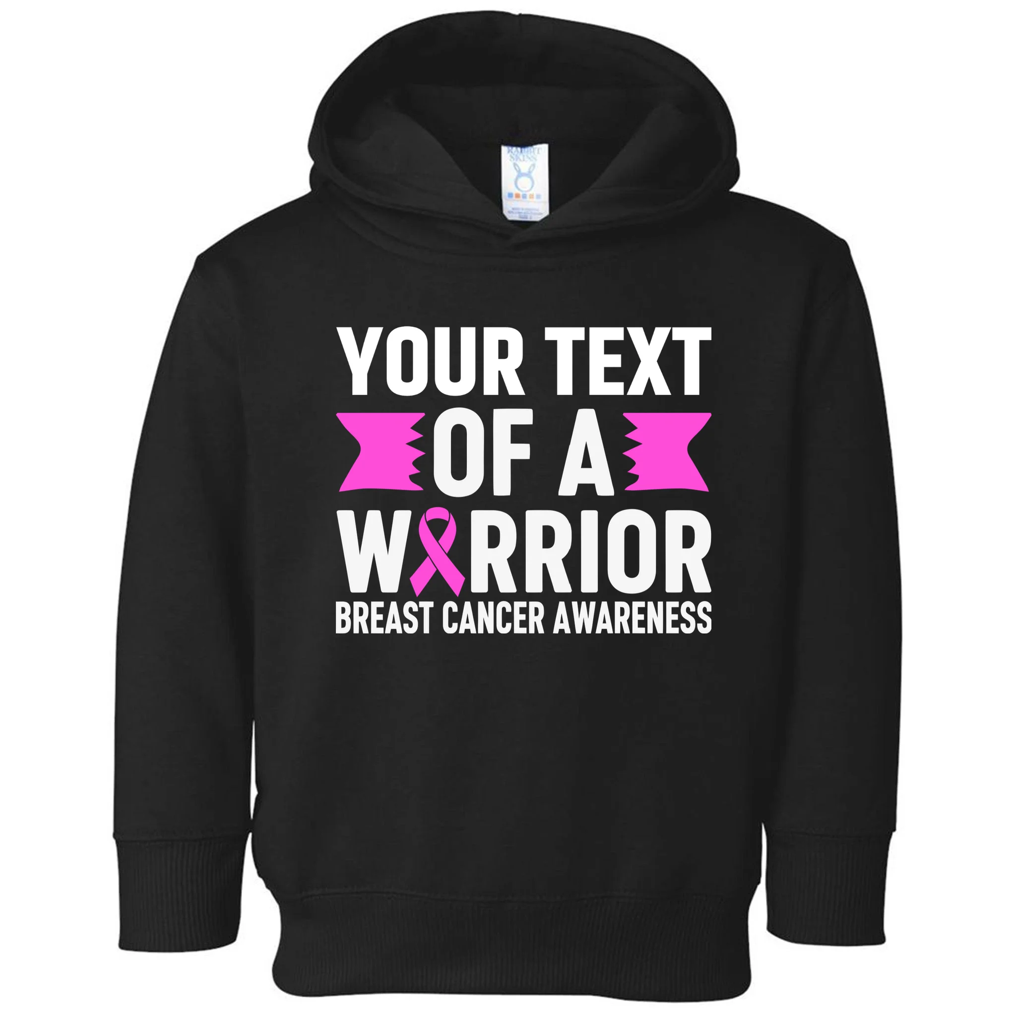 Personalized OF A WARRIOR Breast Cancer Awareness Custom Toddler Hoodie - Front