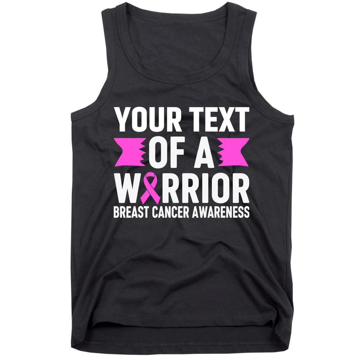 Personalized OF A WARRIOR Breast Cancer Awareness Custom Tank Top - Front