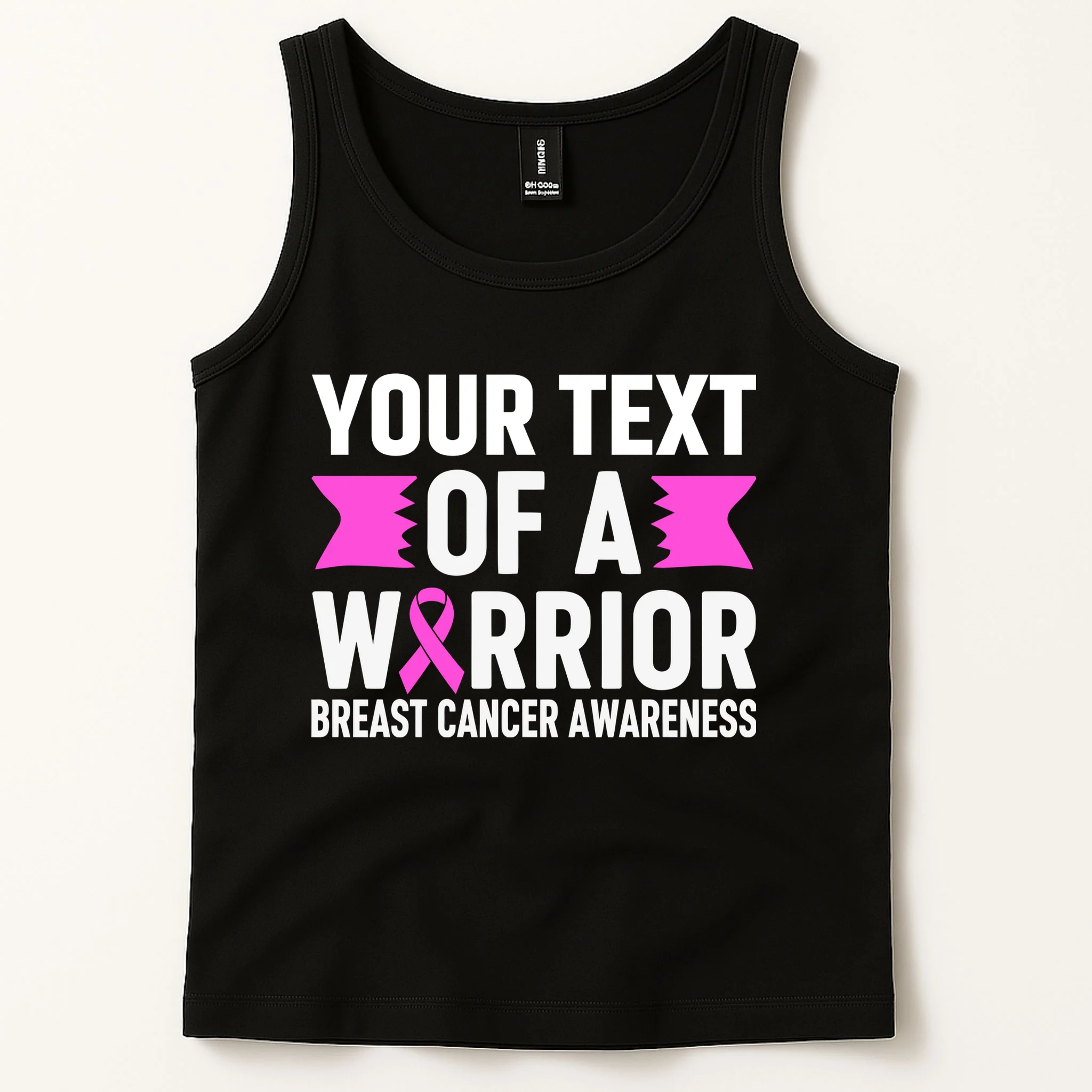 Personalized OF A WARRIOR Breast Cancer Awareness Custom Men's Tank Top - Front 1